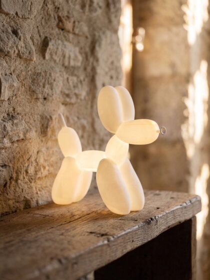 Lampada a forma di cane palloncino - Idea regalo ispirata al design pop di Jeff Koons