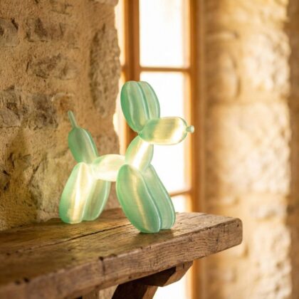 Lampada Barboncino Turchese Large con Nome – Idea Regalo 3D