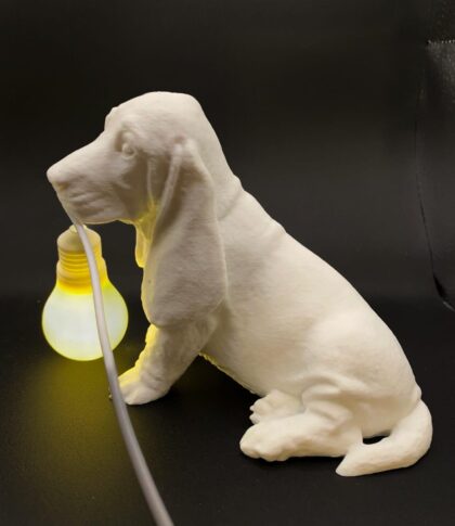 Lampada Basset Hound Minimal con Nome – Statua 3D