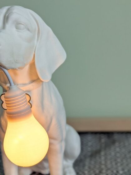 Lampada Beagle 22 cm con Nome – Scultura Luminosa 3D