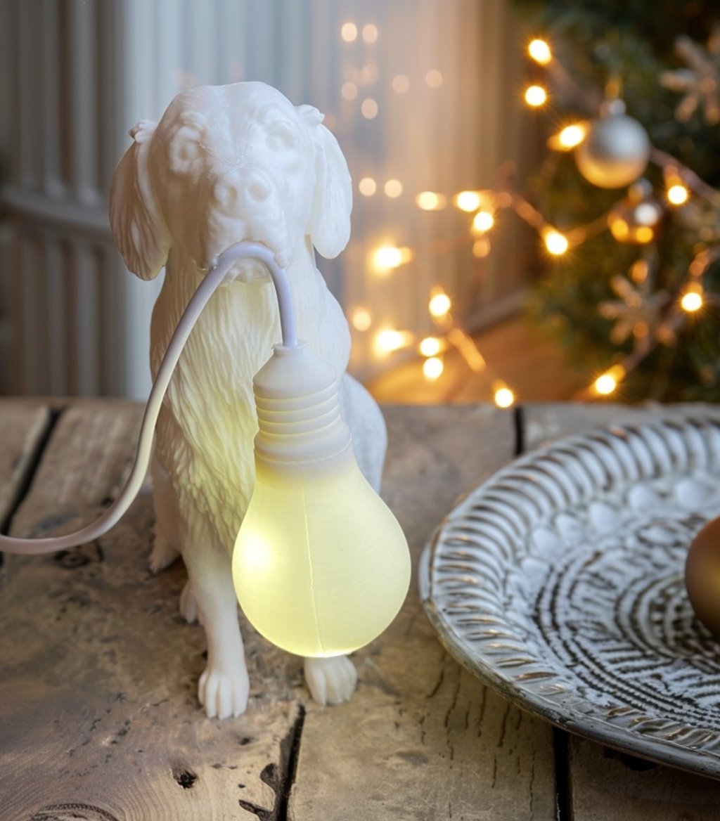 Lampada Golden Retriever con Nome – Idea Regalo 3D