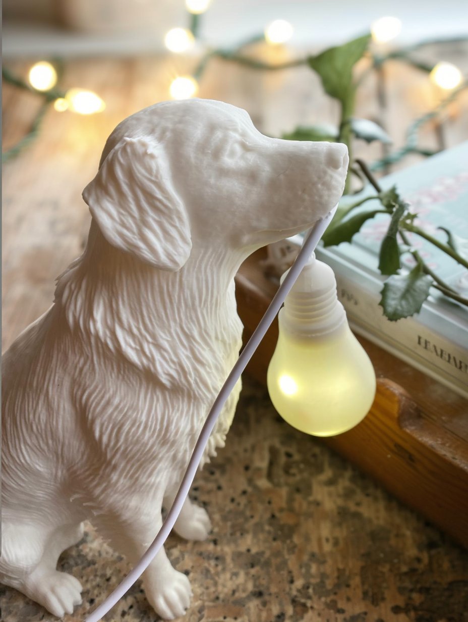 Lampada Golden Retriever con Nome – Idea Regalo 3D - immagine 2