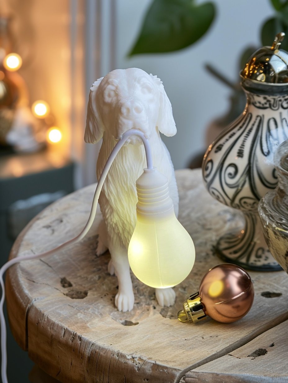 Lampada Golden Retriever con Nome – Idea Regalo 3D - immagine 3