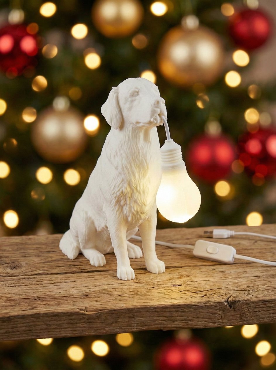 Lampada Golden Retriever con Nome – Idea Regalo 3D - immagine 4