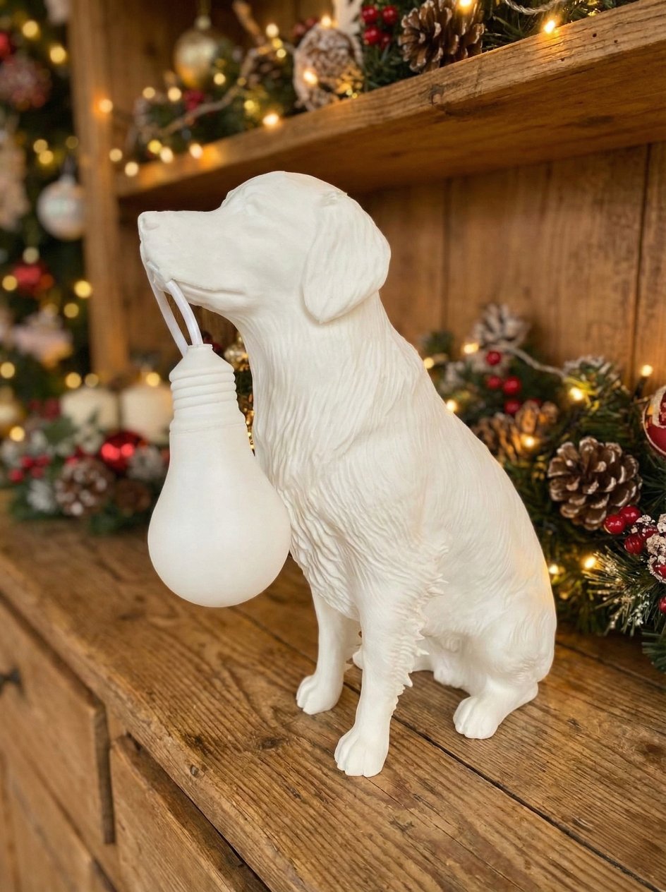 Lampada Golden Retriever con Nome – Idea Regalo 3D - immagine 5