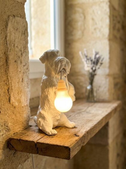 Lampada cane stampata 3D Zwergschnauzer nano - idea regalo san valentino per amanti dei cani
