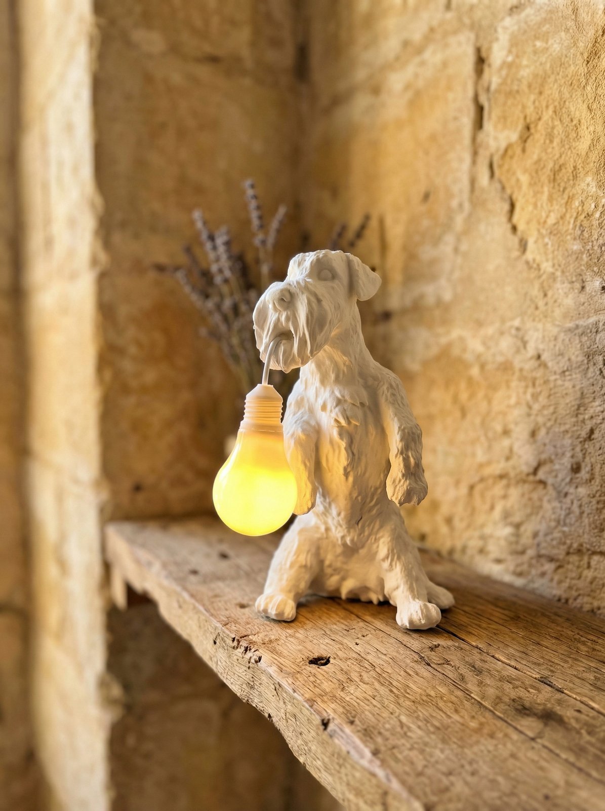 Lampada cane stampata 3D Zwergschnauzer nano - idea regalo san valentino per amanti dei cani - immagine 2