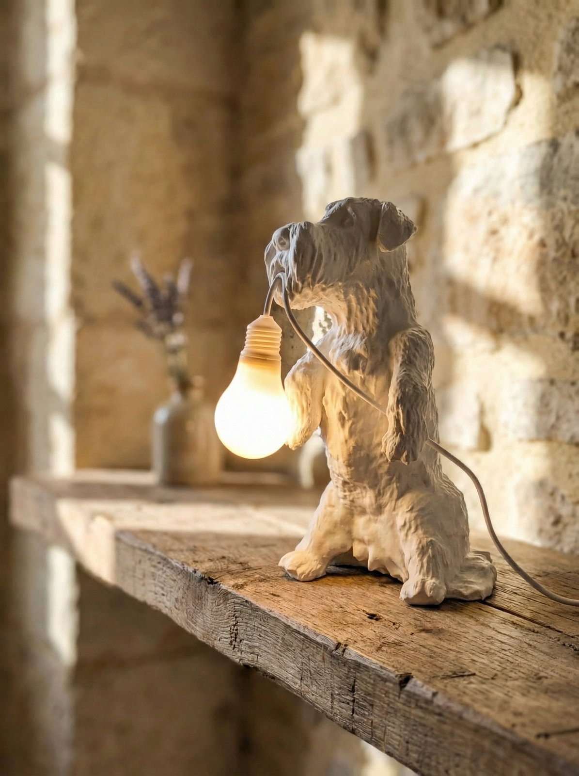 Lampada cane stampata 3D Zwergschnauzer nano - idea regalo san valentino per amanti dei cani - immagine 3