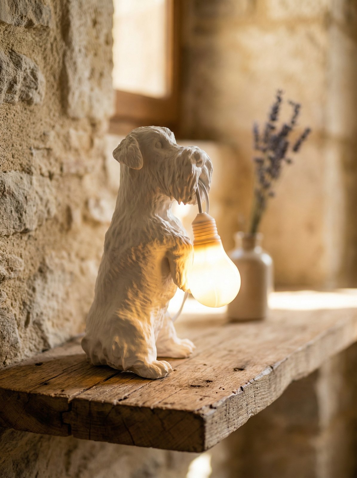 Lampada cane stampata 3D Zwergschnauzer nano - idea regalo san valentino per amanti dei cani - immagine 4