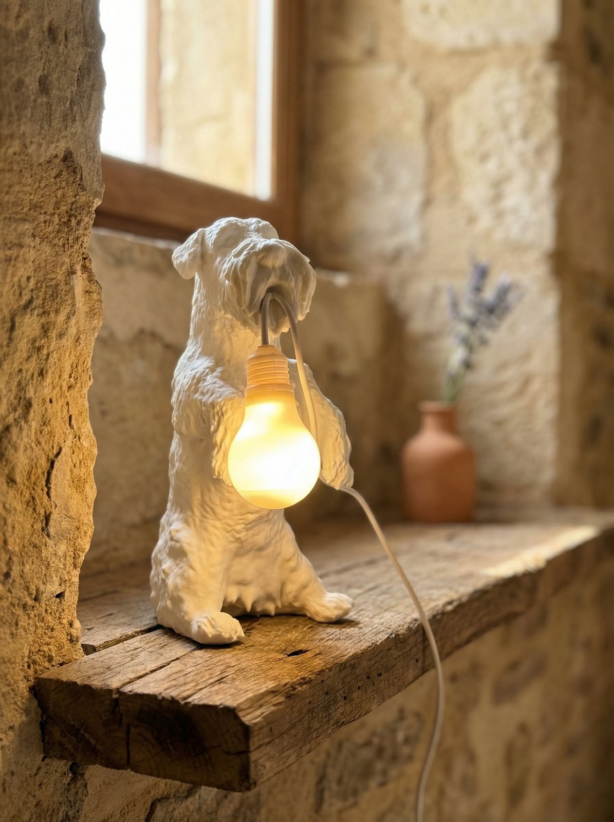 Lampada cane stampata 3D Zwergschnauzer nano - idea regalo san valentino per amanti dei cani - immagine 5