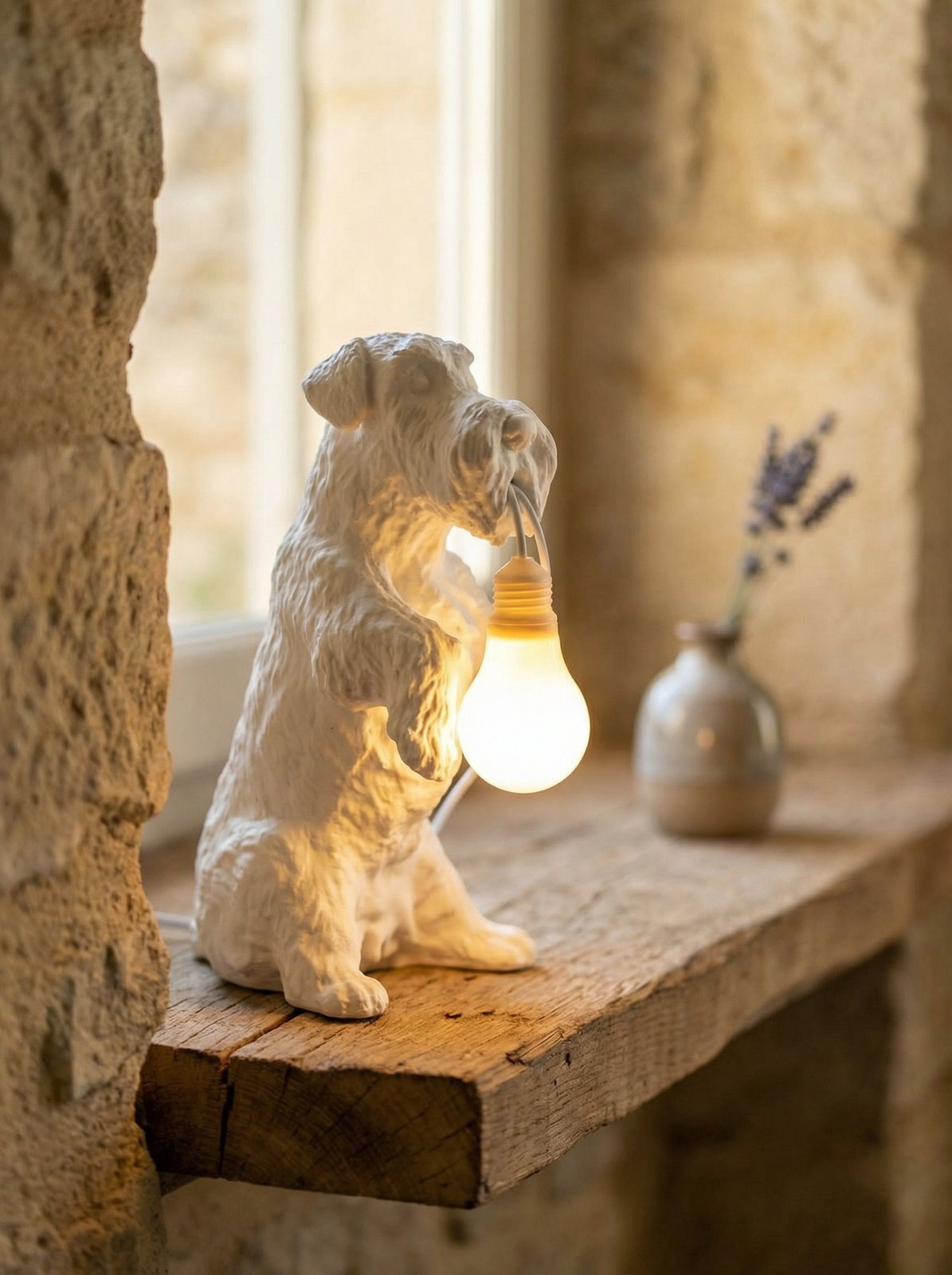 Lampada cane stampata 3D Zwergschnauzer nano - idea regalo san valentino per amanti dei cani - immagine 6