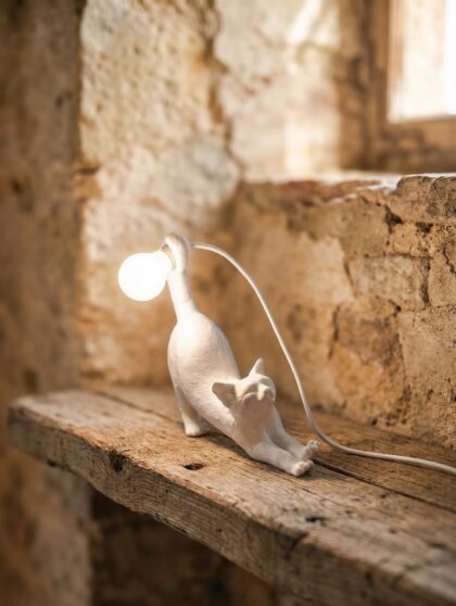 Lampada da comodino gatto design - regalo per amante gatti, idea regalo san valentino
