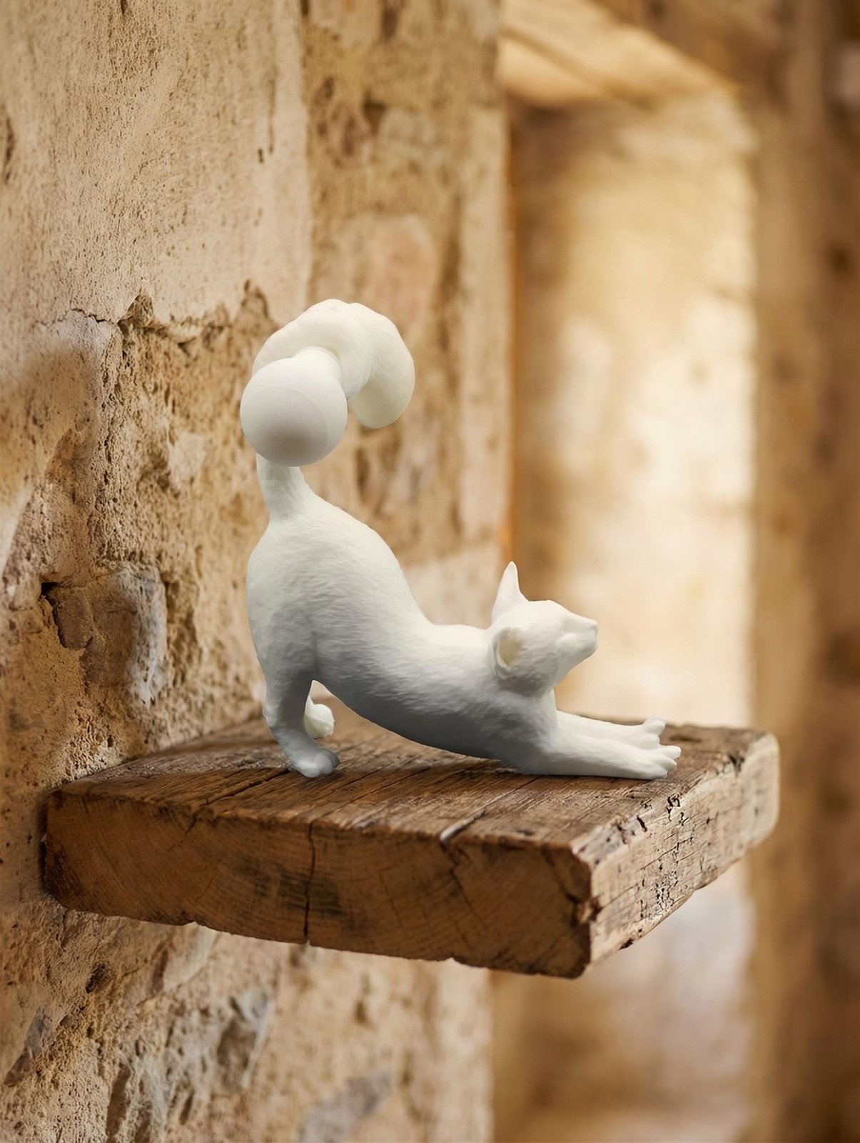Lampada da comodino gatto design - regalo per amante gatti, idea regalo san valentino - immagine 2