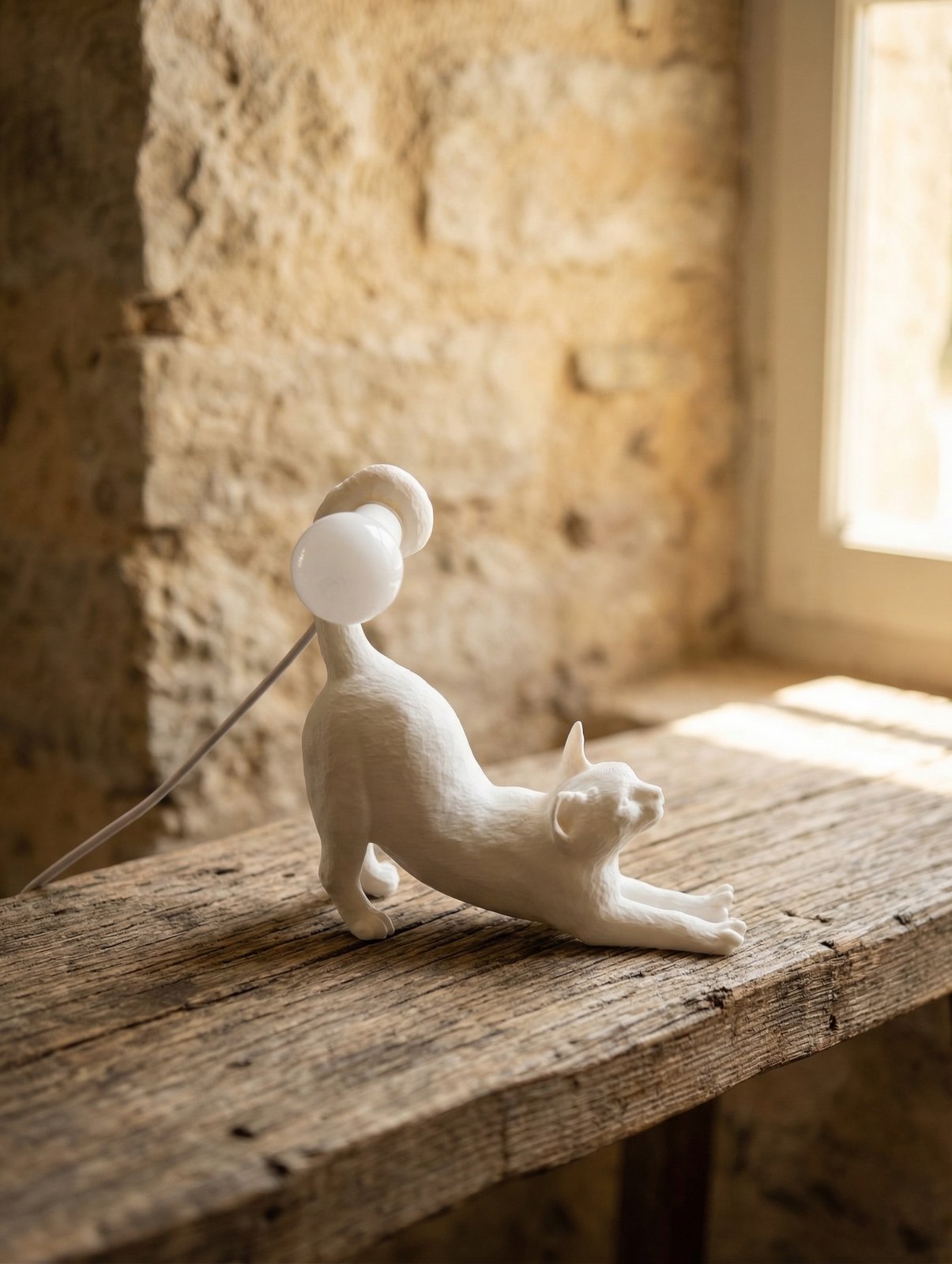 Lampada da comodino gatto design - regalo per amante gatti, idea regalo san valentino - immagine 4