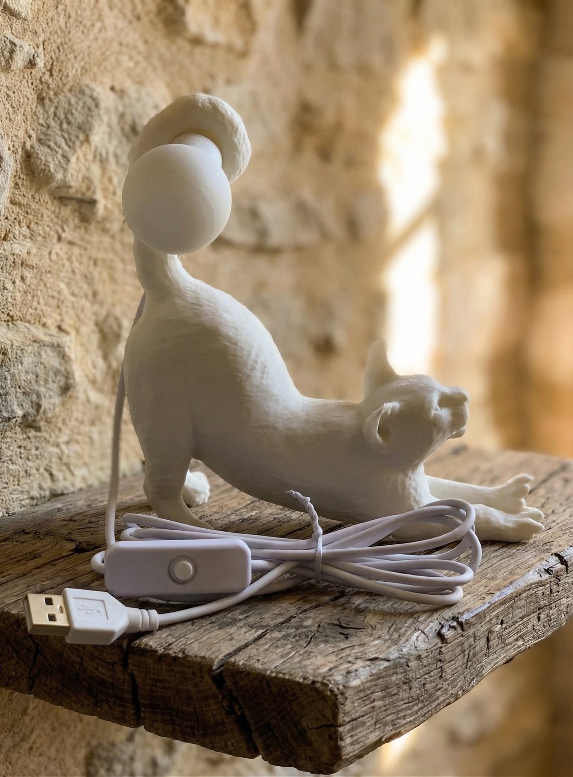 Lampada da comodino gatto design - regalo per amante gatti, idea regalo san valentino - immagine 9