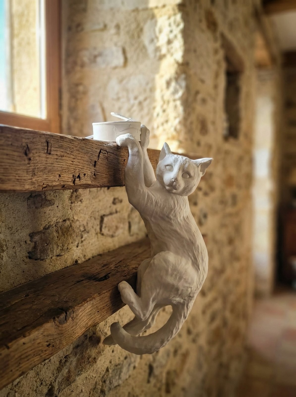 Lampada gatto arrampicante in PLA, design artigianale LED USB, ideale per gli amanti degli animali - immagine 2
