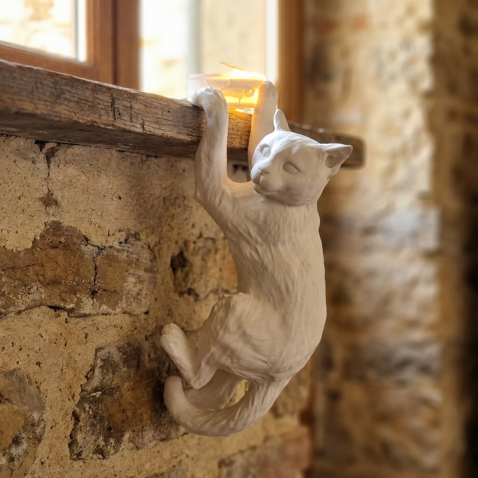 Lampada gatto arrampicante in PLA, design artigianale LED USB, ideale per gli amanti degli animali - immagine 5