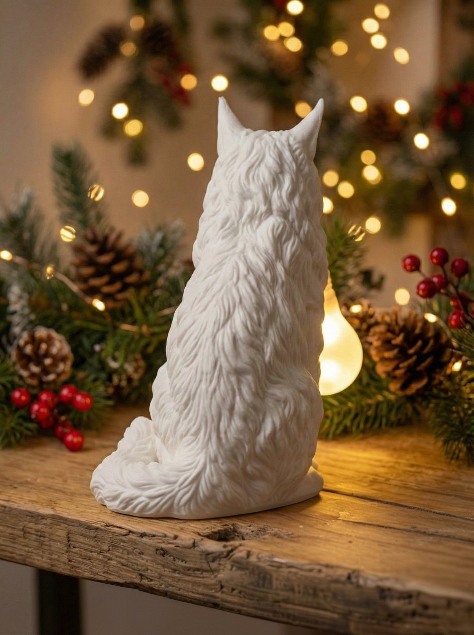 Lampada Gatto Maine Coon Artigianale - Illuminazione Design Casa - immagine 10