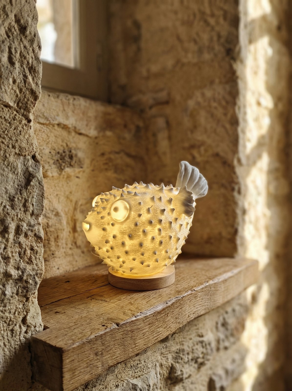 Lampada pesce-palla stampata in PLA con LED USB - immagine 3