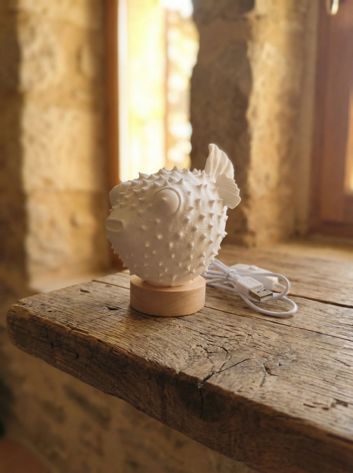 Lampada pesce-palla stampata in PLA con LED USB - immagine 8