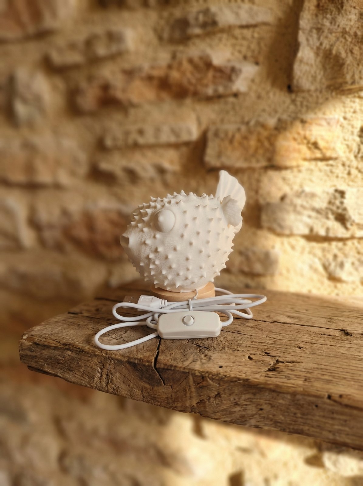 Lampada pesce-palla stampata in PLA con LED USB - immagine 9