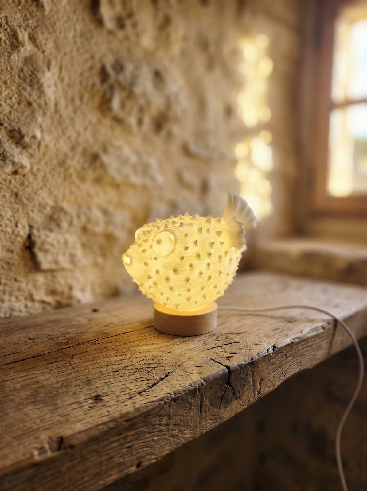 Lampada pesce-palla stampata in PLA con LED USB - immagine 12
