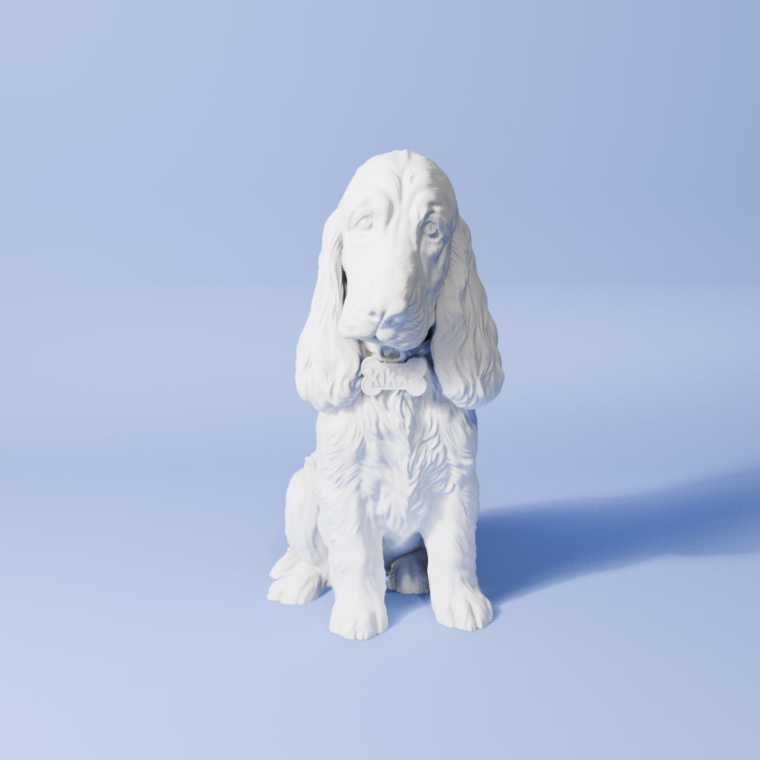 Lampada Cocker Spaniel Kikka – Personalizzata con Nome | Statua 3D – Prenotata