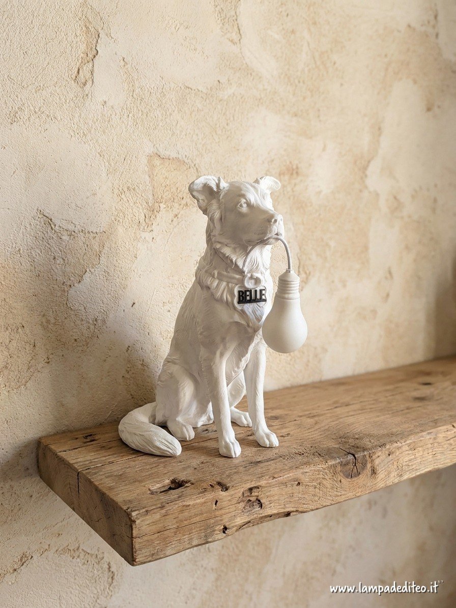 Lampade Belle e Rock – Due Cani Personalizzati con Nome | 23 cm LED USB - immagine 2
