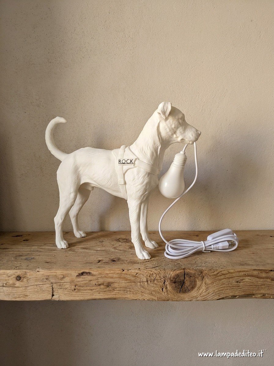Lampade Belle e Rock – Due Cani Personalizzati con Nome | 23 cm LED USB - immagine 4